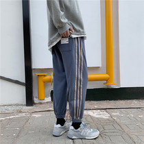 Spring and autumn new ulzzang foot casual sports pants mens trousers loose student small foot pants Joker pants
