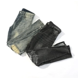 Трендовые джинсы, штаны, в американском стиле, свободный прямой крой, в корейском стиле