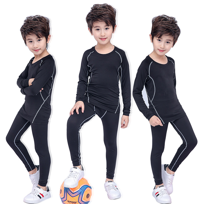 Children High Play Sports Tight Clothing Basketball Football Training Suit Winter Hitting Bottom Suit Quick Dry Breathable Fitness Clothing