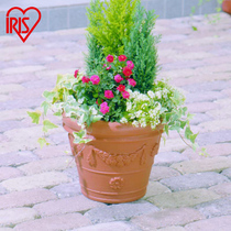 Alice IRIS imitation ceramic large embossed round flowerpot plastic flowerpot balcony floor-to-ceiling flowerpot