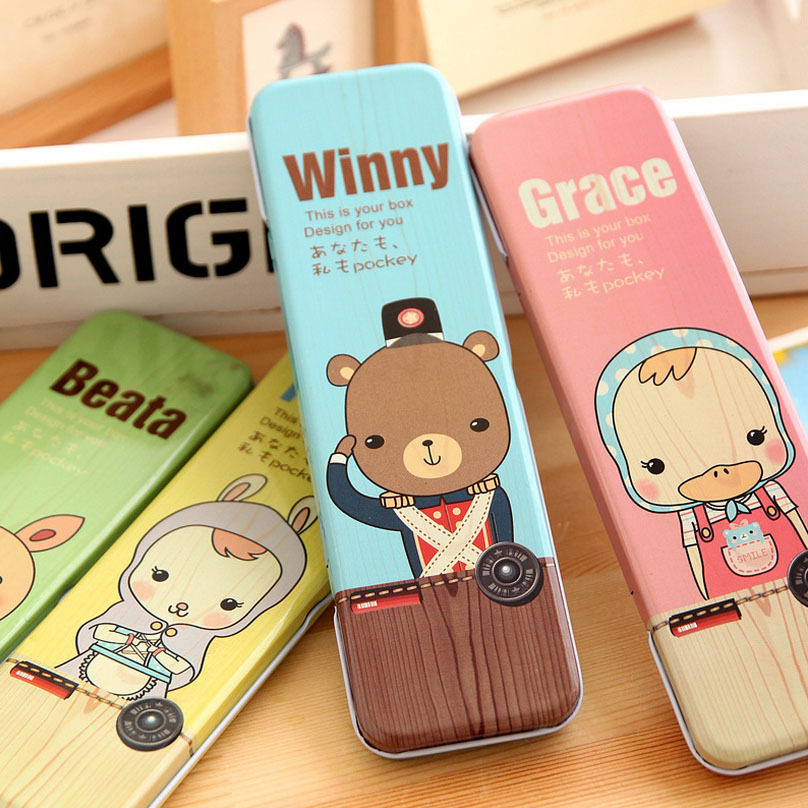 Children's Pencil Case Female Princess Cute Kindergarten Cartoon Lead Pencil Case Male Horse Mouth Iron Pen Box Korea Brief Girl