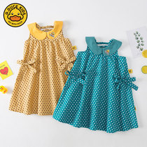 Small Yellow Duck G DUCK Child Clothing Girl Summer Clothing Dress 2021 New Short Sleeves Skirt Child Pure Cotton Princess Dress