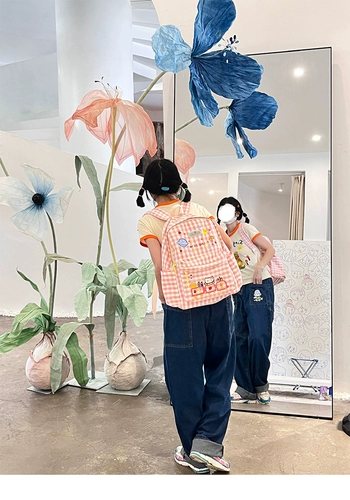 Милый мультяшный розовый школьный рюкзак, картхолдер