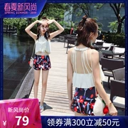 Áo tắm nữ giảm béo bụng bảo thủ cũng Meishan Cô gái sinh viên Hàn Quốc nhỏ tươi áo tắm gió nữ chia tay - Bộ đồ bơi hai mảnh
