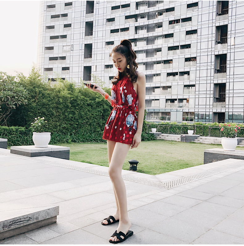 Áo tắm nữ che bụng thon thả học sinh bảo thủ mùa xuân nóng bỏng Hàn Quốc váy đỏ kiểu dáng mảnh hè đồ bơi nữ 2 mảnh