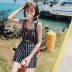 Áo tắm, nữ sinh, nữ, đen, dính liền, bảo thủ, Hàn Quốc, nhỏ, tươi, che bụng, gầy, chẻ, cũng đẹp, áo tắm - Bộ đồ bơi One Piece Bộ đồ bơi One Piece
