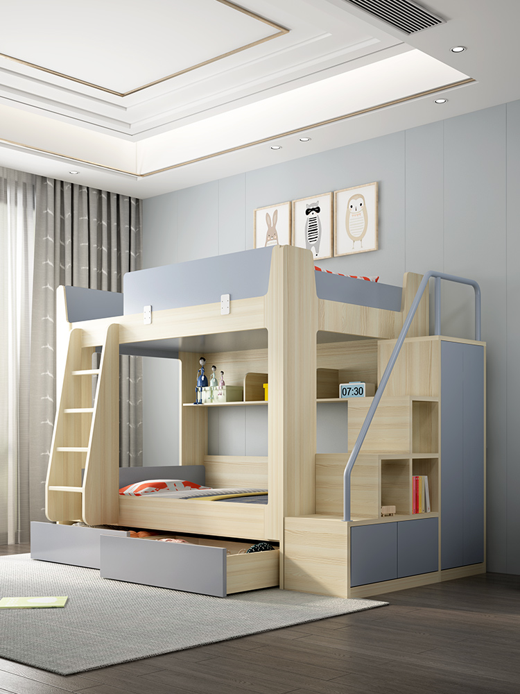 Second child children's room Bed Bunk bed Bunk bed Multi-function double bunk bed Wooden bed Nordic mother bed High and low bed