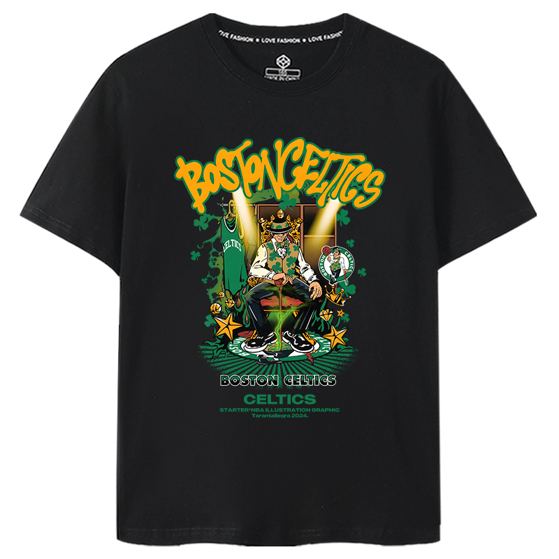 Celter's Team Finals Championship Commemorative Cotton T-Shirt Tatum Jay Charan Brown Army Green Basketball Short Sleeve