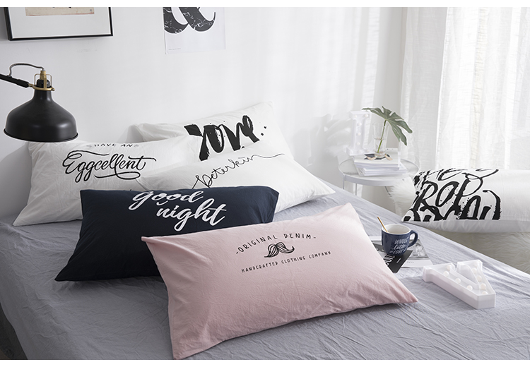 Bắc âu đơn giản rửa bông áo gối cotton duy nhất in gối bông phong bì trang trí pillowcase 48 * 74