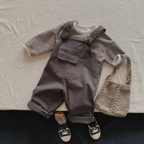 Mengbao recommended ~ personal pants children Korean version of tide children pants 2021 autumn men and womens baby treasure jumpsuit