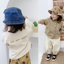 Childrens shirt Korea Spring and Autumn New Girl Korean version of foreign style shirt loose baby child long sleeve shirt