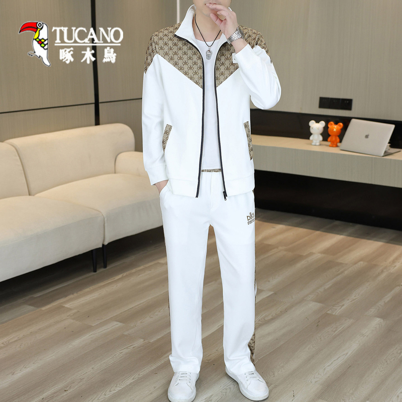 Woodpecker Casual Sports Suit Men's Jacket Two-Piece Set 2026 New Spring and Autumn Fashion Trend Complete Set