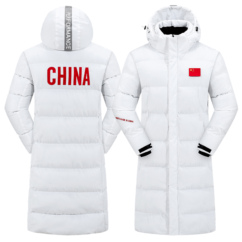 National team sports winter training cotton coat men's and women's long down cotton clothing children's football winter training clothes jacket tide