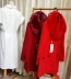 69,9! Rút áo cashmere phần dài, áo khoác nữ, cổ áo lông thú, phần mẹ, cỡ lớn áo khoác kaki Áo khoác dài
