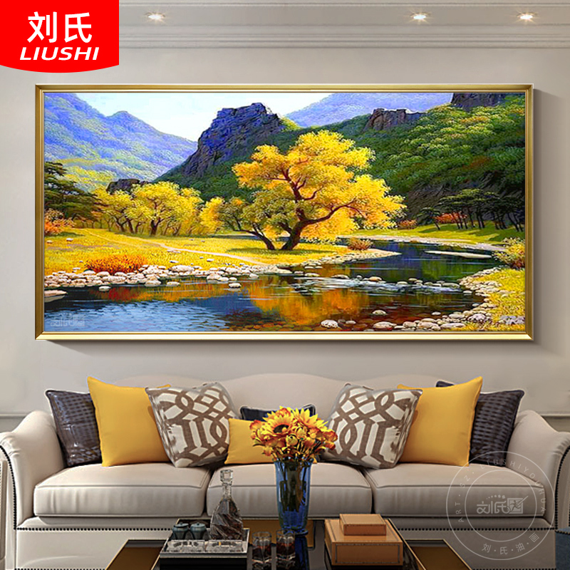 Brilliant Autumn Living Room Hand-Painted Oil Painting European-Style Landscape Decorative Painting American-Style Wall Painting Dafen Village Art Hanging Painting