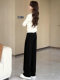 A complete set of spring ootd outfits, a niche and high-end white polo collar sweater and jeans two-piece set