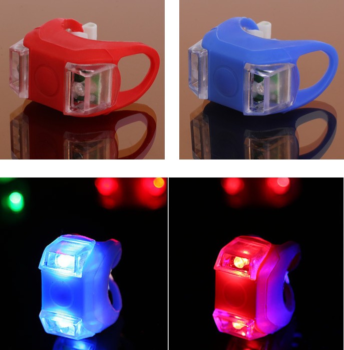 Đèn hậu laser xe tay ga phát sáng chạy đầy màu sắc cảnh báo flash xe đạp ếch trẻ em đèn led - Trượt băng / Trượt / Thể thao mạo hiểm ván trượt