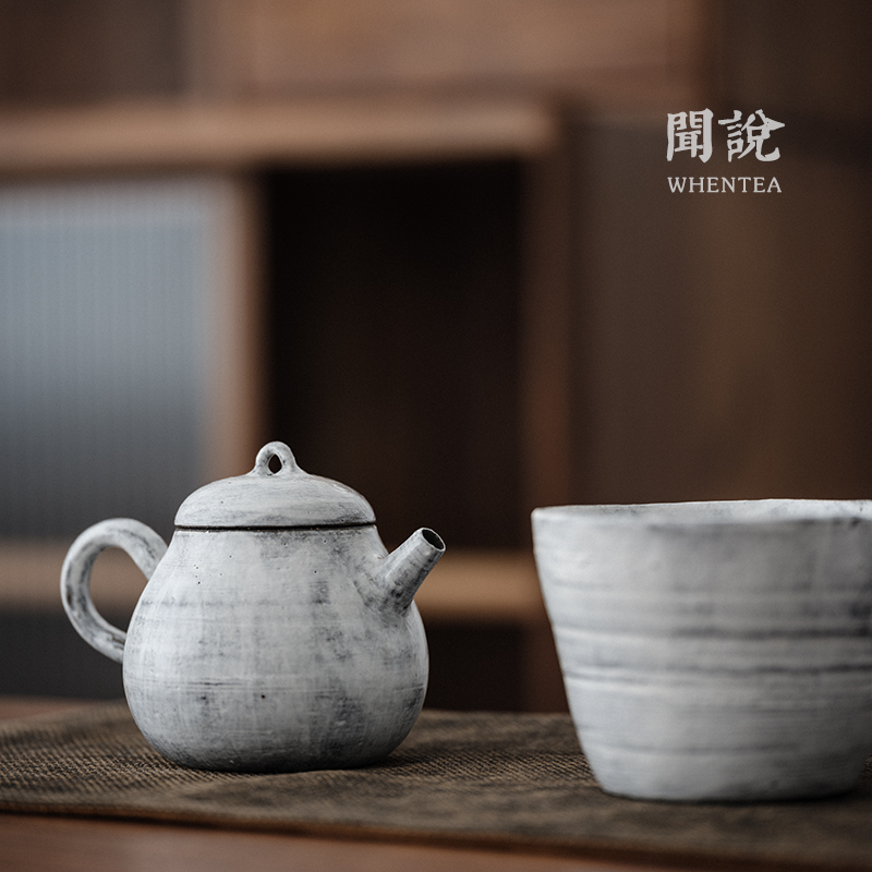 Heard Saying) Day Style Snowmelt Powder Led Teapot Teapot Retro Wind Jingdezhen City Park Plain Kung Fu Humanities And Small Pint Pot