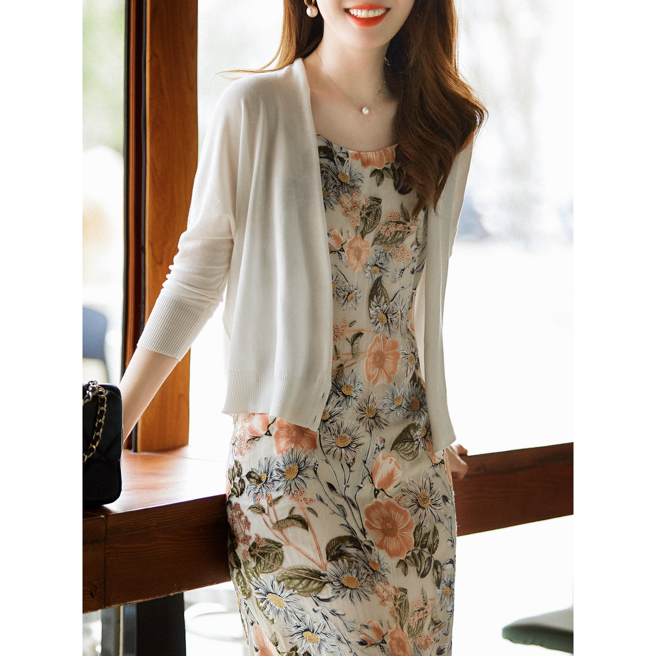 2-to unlock more wearing lap 18 Pin one thousand times Retraction Pin Cotton Acetate Loose Knit Cardiovert Woman Thin Coat Summer