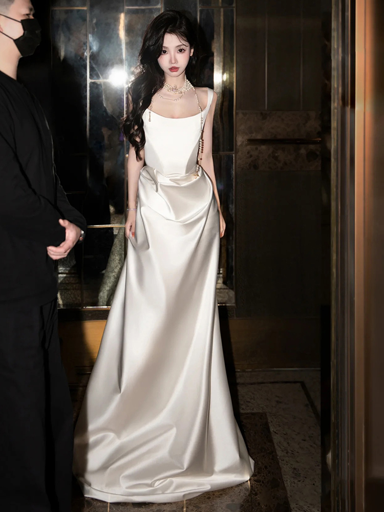 Summer advanced wedding dress, evening dress, high-end, lifting effect, lace dress Summer advanced wedding dress, evening dress, high-end, lifting effect, lace dress
