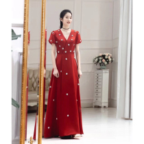Toast dress bride 2021 new wedding red simple and generous slim-fit long engagement evening dress can usually be worn