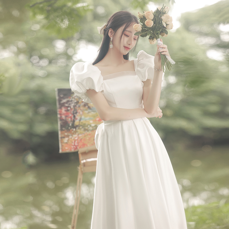 Korean Wedding Version Simple Little Man Goes Out Samson Super Fairy Studio Photo Engagement License Dress
