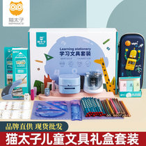 Cat Taiko Student Stationery Suit Childrens Hand Stationery Big Gift Bag Creative Learning Stationery Suit