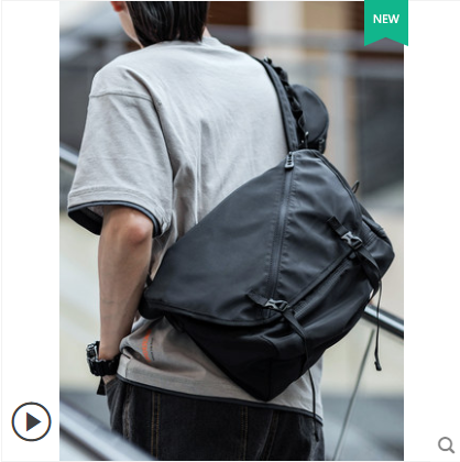 Hong Kong 2022 new men's diagonal satchel with single shoulder bag Tide Card Function Bag Riding Bag College Student Twill Bag Men Bag