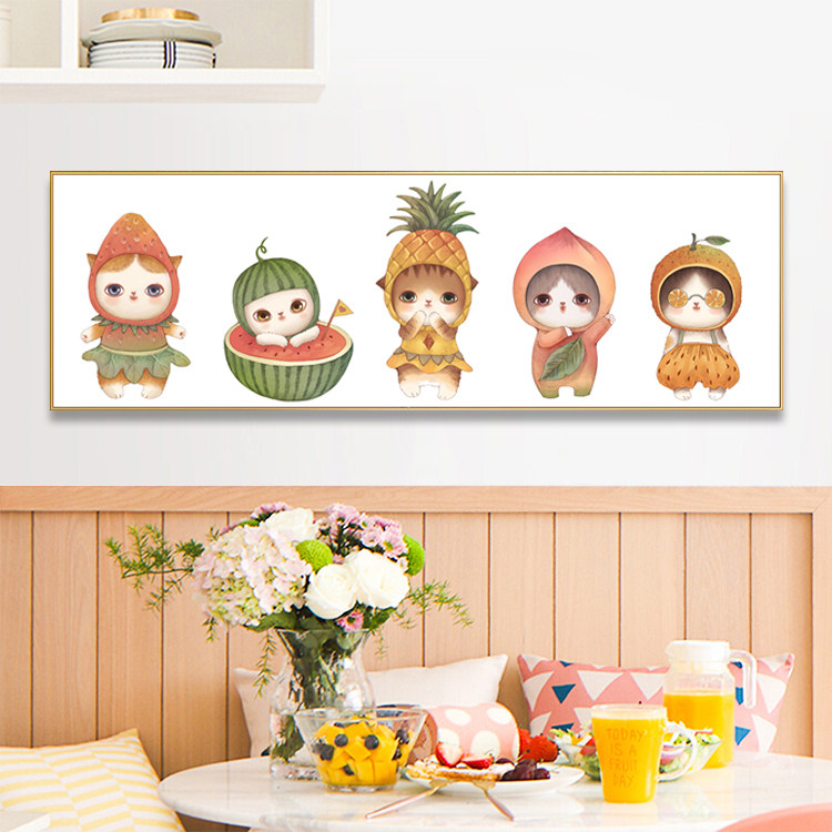 Fruit cat line embroidered cross embroidery on its own embroidery 2019 new living room 5D diamond painted with diamond embroidery lovely bedroom