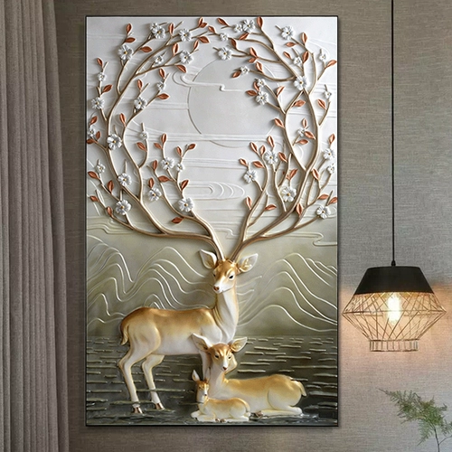 Новая 5D Diamond Painting покрыта вышитым бриллиантовым лосей.