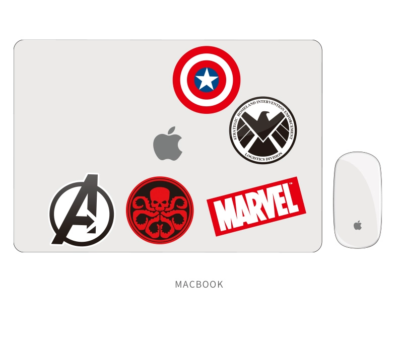 5 nhóm Marvel MARVEL dán dán biểu tượng cây đàn guitar máy tính xách tay dán va li va li - Phụ kiện máy tính xách tay