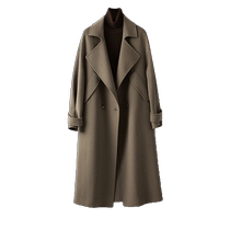 BXV bifacial cashmere big coat woman mid-2024 spring new profile double sided 100% Australian season wool jacket