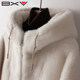 Lamb wool coat women's fur integrated hooded 2023 winter new style sheep sheared Haining fur particle coat trendy