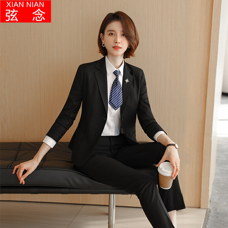 Work clothes for men and women in the same autumn and winter formal suit suit professional real estate consultant women's suit hotel overalls