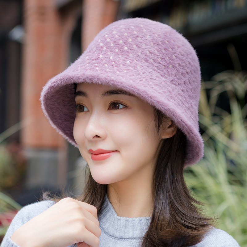 Plush Fisherman Hat Children Autumn Winter Warm Knit Wool Cord Hat Middle-aged elderly mother Grandmother hat Han version 100 lap