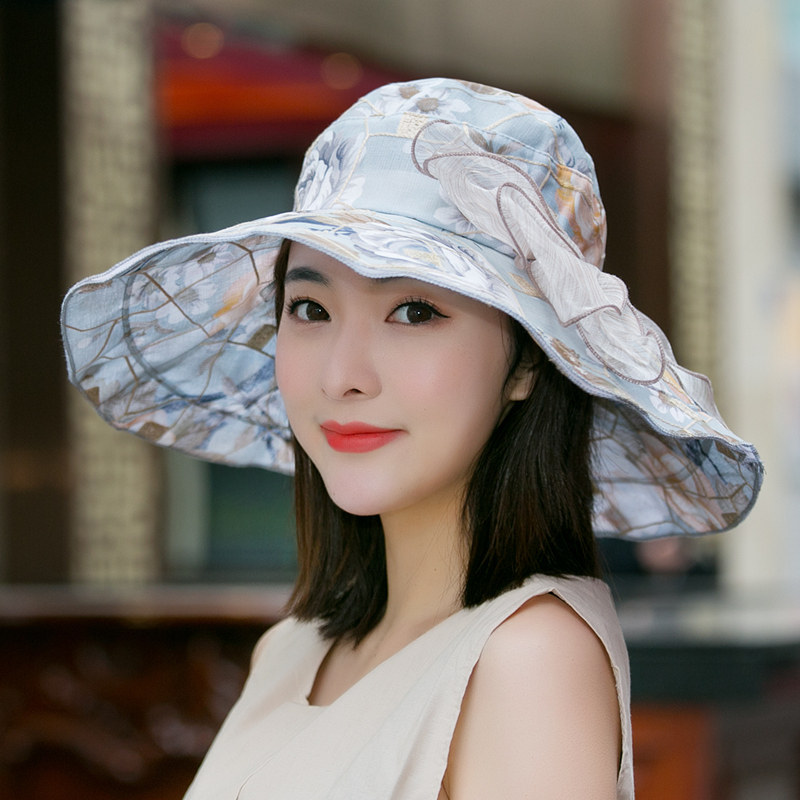 Sun hat ladies summer outdoor travel wild sunscreen beach hat anti-UV middle-aged and elderly sun hat