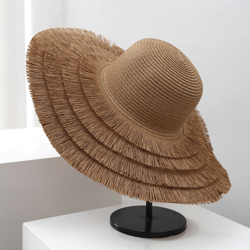 Women's Simple Style Classic Style Solid Color Big Eaves Straw Hat display picture 4