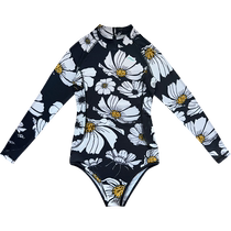WAVE 2024 new summer flower language series jellyfish suit long-sleeved one-piece surfing diving resort swimsuit for women