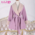 Seven Sevens Edge Winter Phụ nữ mới Hàn Quốc Phiên bản màu hồng Màu tím Thắt lưng ve áo Chín tay áo khoác len - Áo Hàn Quốc áo khoác măng tô nữ hàn quốc Áo Hàn Quốc