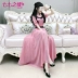 Seven Sevens Edge 2019 Summer New Women Pink Black Lace Chiffon Mở Váy Váy Dài - Váy dài váy bút chì dài Váy dài
