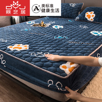 Thickened coral velvet single piece cotton bed cover milk velvet Simmons mattress protective cover dust cover three-piece set