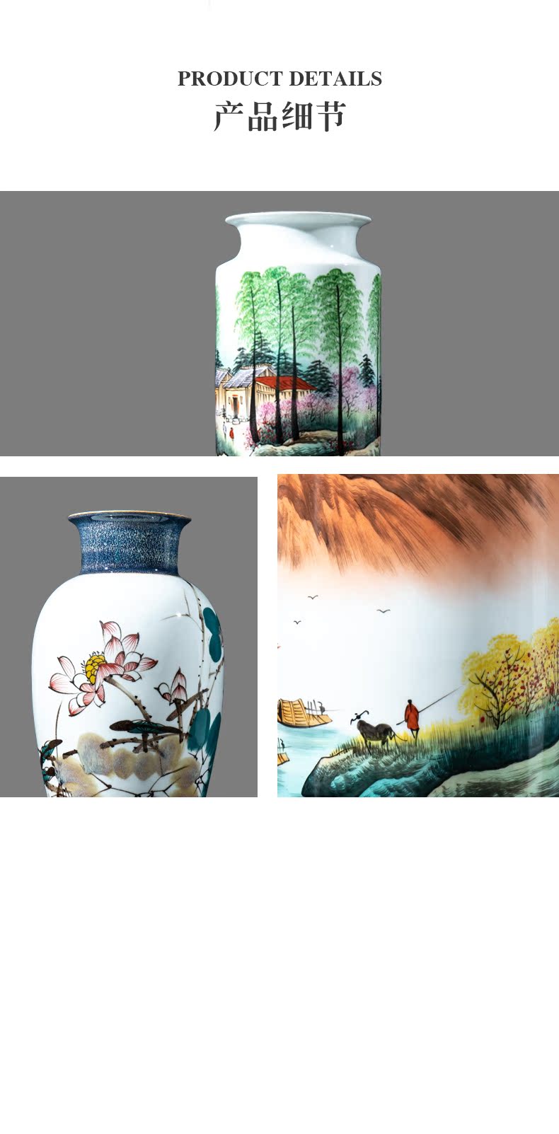 Jingdezhen ceramics famous hand - made enamel vase flower arranging, landing the sitting room of the new Chinese style household adornment furnishing articles