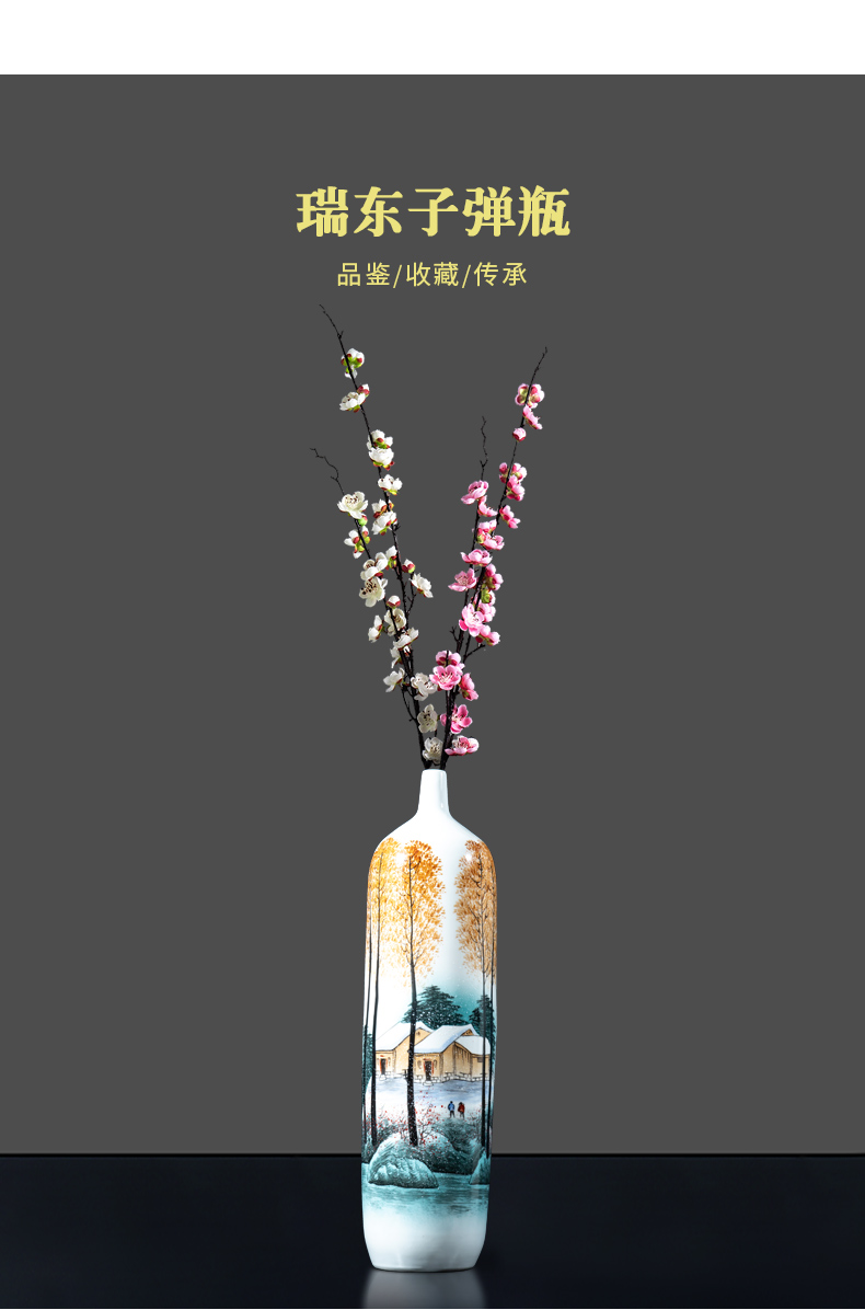 Jingdezhen chinaware big vase furnishing articles flower arranging new Chinese style household hand - made the process of the sitting room TV ark, adornment