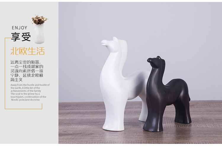 Rice lu, I and contracted creative, black and white ceramic horse furnishing articles home sitting room ark adornment business needs