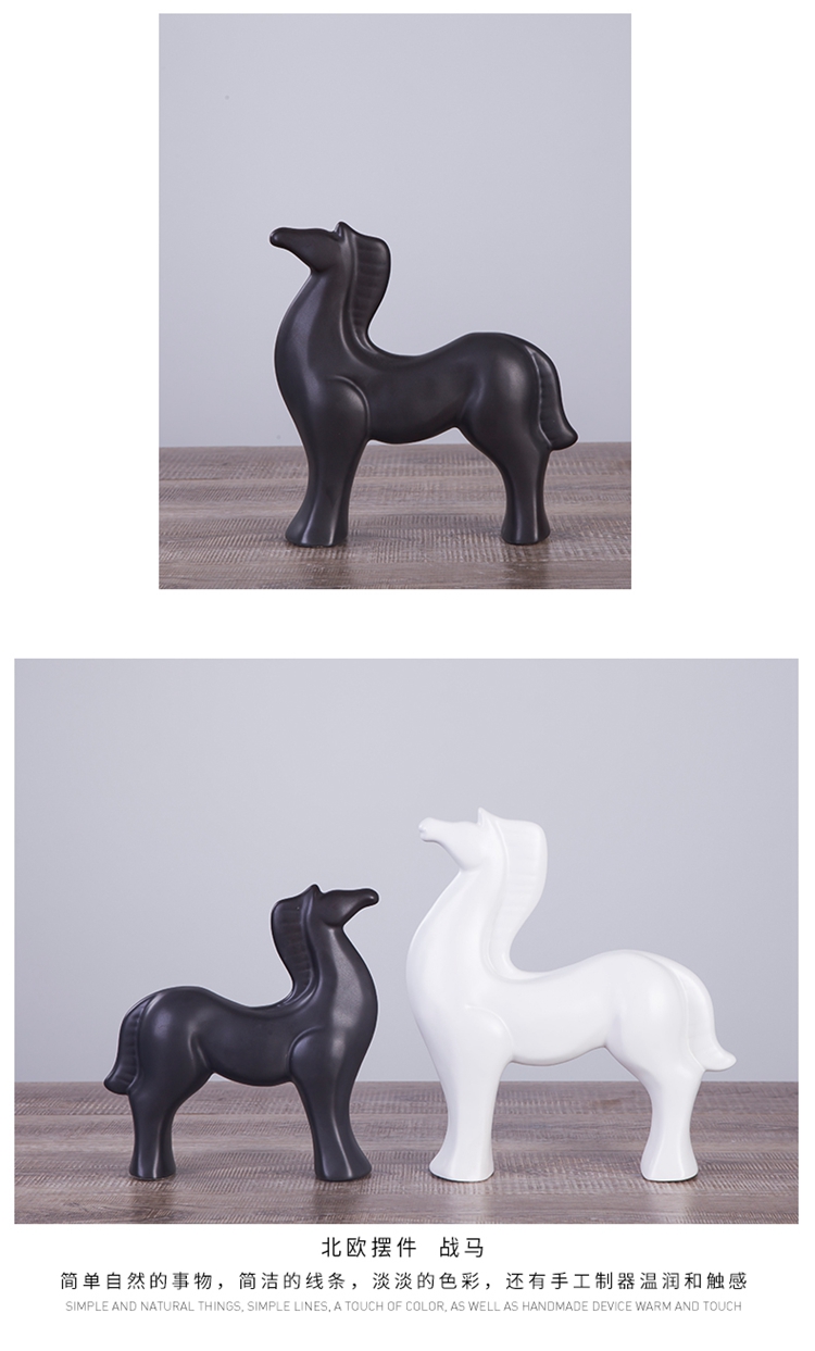 Rice lu, I and contracted creative, black and white ceramic horse furnishing articles home sitting room ark adornment business needs