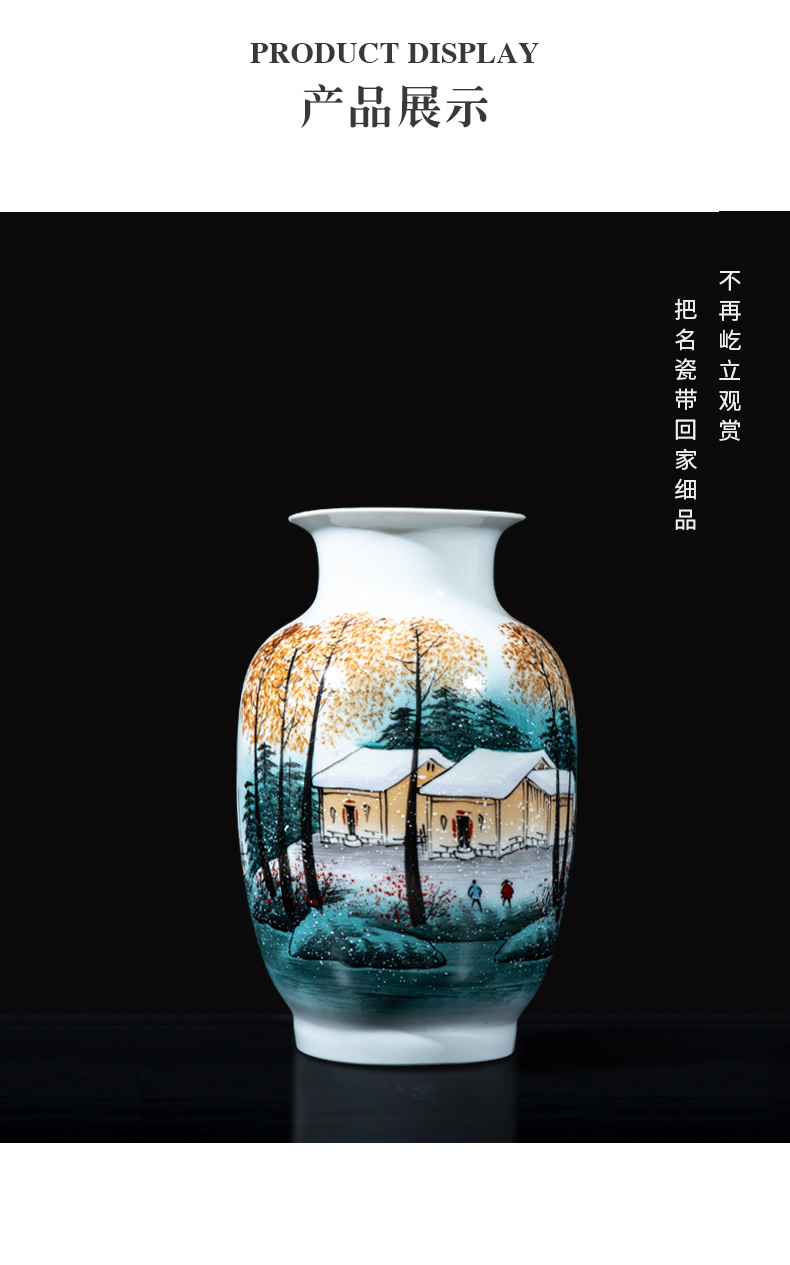 Jingdezhen ceramics hand - made vases furnishing articles sitting room flower arrangement of new Chinese style household television wine decorative arts and crafts