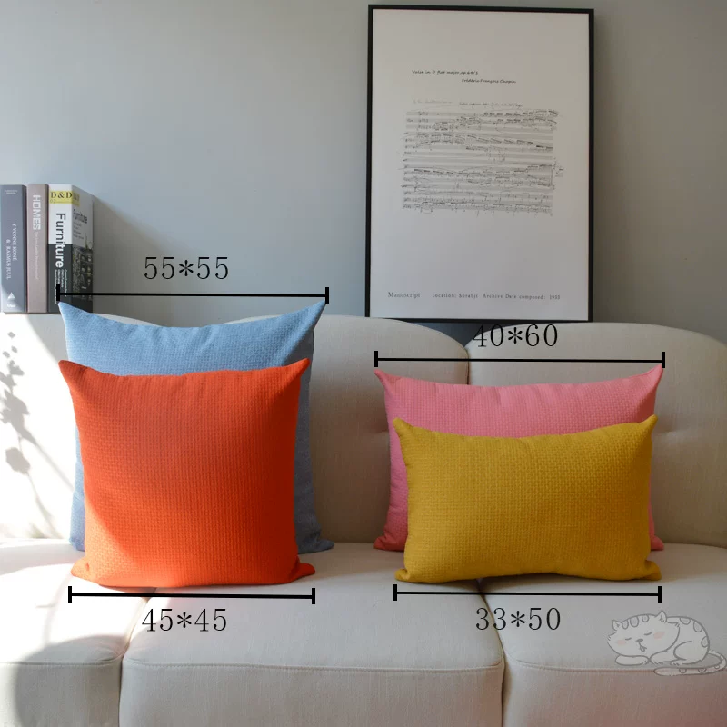 Pillow for bed, square sofa, pillowcase, Nordic style
