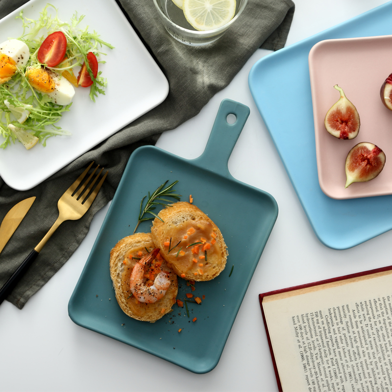 Ceramic flat bread plate Nordic platter creative restaurant tableware Ceramic dish, breakfast snack dish plate