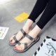 Mùa hè 2019 mới hoang dã sandal nữ phiên bản Hàn Quốc của giày đế bệt mưa thời trang hai mang giày đi biển thun thun ướt nước - Rainshoes