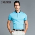 Kaiser / Caesar Solid Color Men ngắn tay áo thun Lapel Polo Áo sơ mi thông thường Thanh niên kinh doanh Thanh niên áo phông polo nam Polo